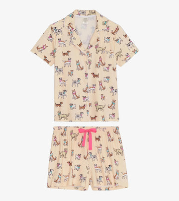 Little Blue House Women's Cute Pups Short Pajama Set